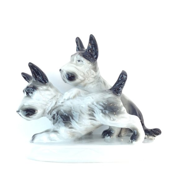 Carl Scheidig Germany Porcelain Scottish Terrier Scottie Schnauzer Dogs - Picture 13 of 16